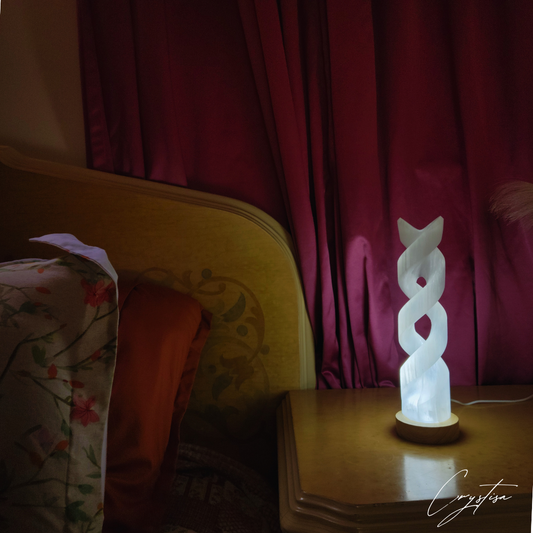 Lampe de Nuit spirale en Sélénite