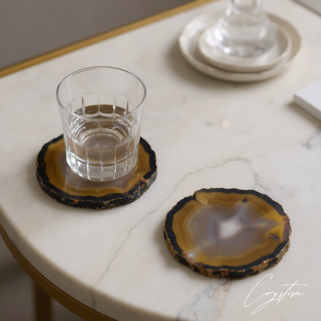 Sous-verres en Agate Naturelle : Élégance et Couleurs de la Terre