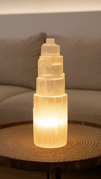 Lampe "Everest" en Sélénite Naturelle